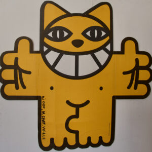 « Mr Chat » Thomas Vuille Impression sur carton double cannelure, 2008, France.
