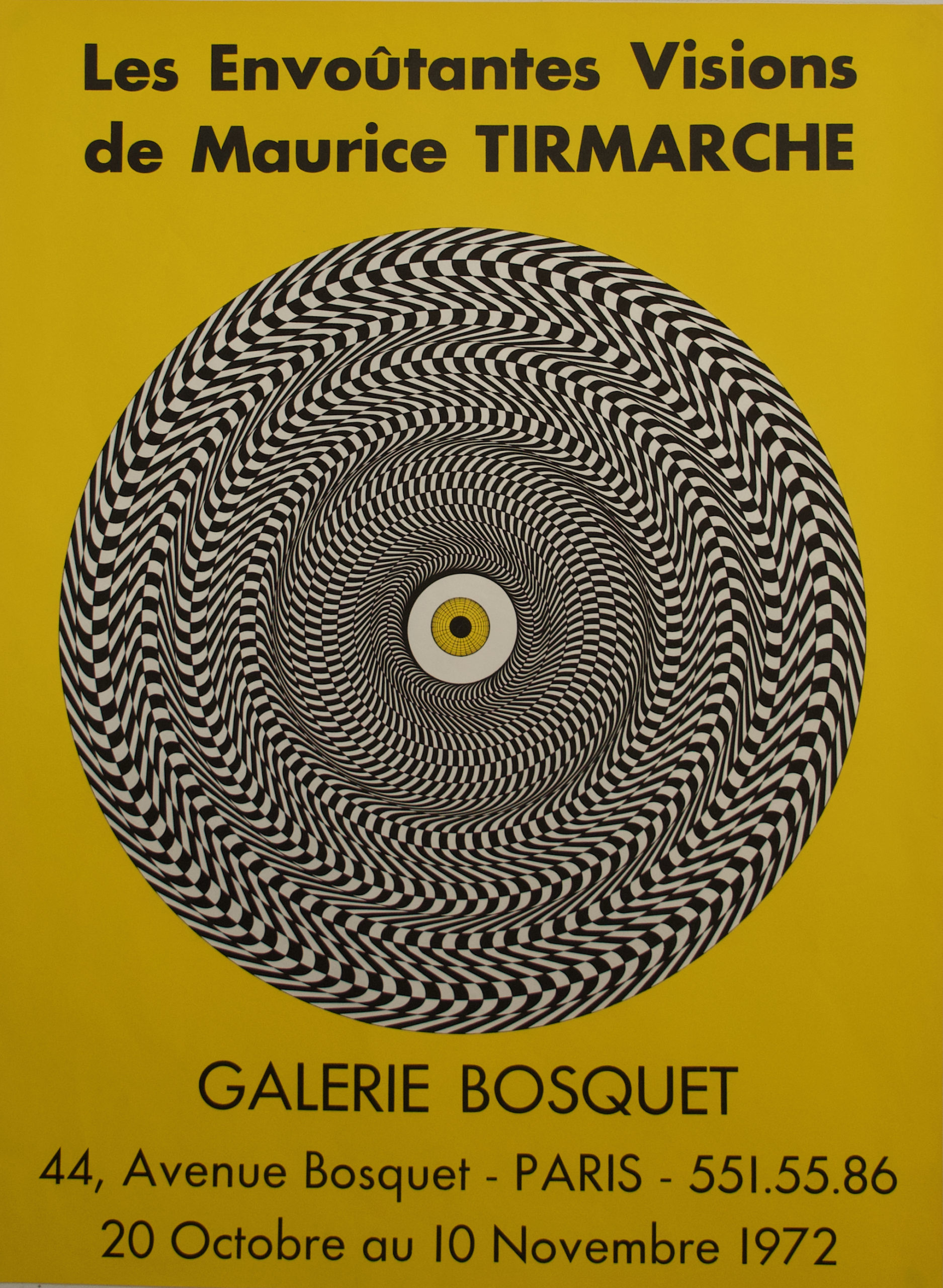 « Les Envoûtantes Visions, Galerie Bosquet » Maurice Tirmarche Affiche originale, 1972, France.