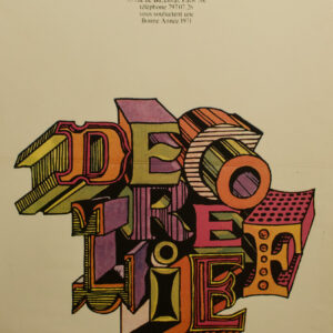 <i>« Decorelief »</i> </br>André Bran</br> Affiche originale, 1971, France.