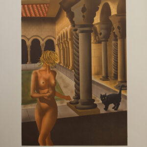 « La Femme nue et le chat » Poster original, 1970, France.