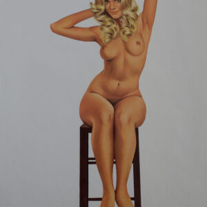 « Femme nue sur le tabouret » - Aslan, Poster original, 1970, France.