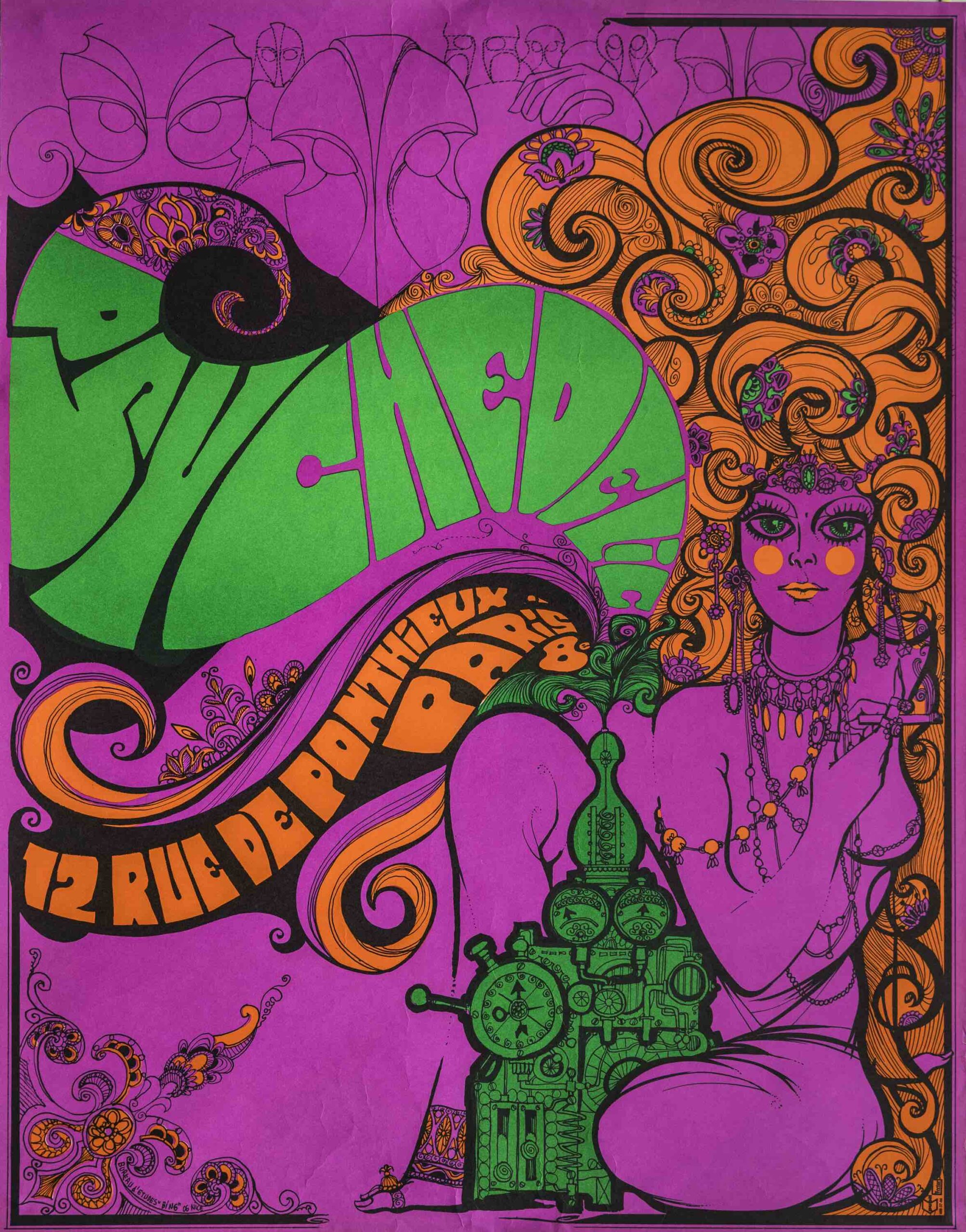 Psychedelic, Bureau d'études Bing, 1969, France - Tenture