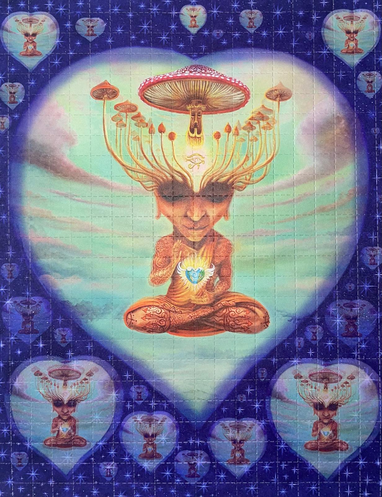 Mushroom Heart by Kamiel Proost (double face), 500 carrés, 16,25 x 13 cm